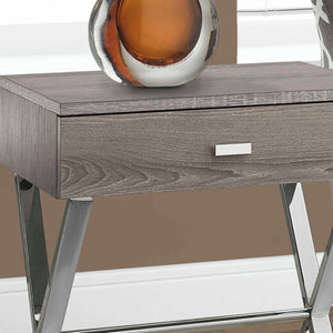 Table d'appoint en MDF/stratifié et métal chromé avec 1 tiroir - I 3262-3263-3265-3450