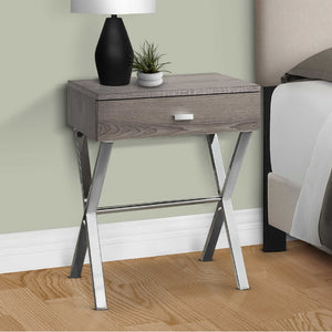 Table d'appoint en MDF/stratifié et métal chromé avec 1 tiroir - I 3262-3263-3265-3450