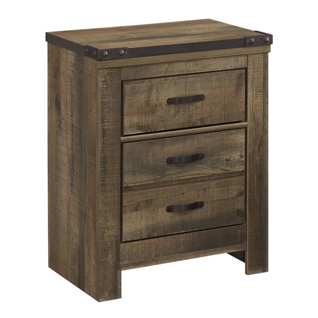 Table de chevet Brun antique en bois - Trinell