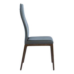 Chaise de salle à manger rembourrée en cuir avec base espresso - Amy