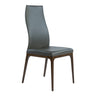 Chaise de salle à manger rembourrée en cuir avec base espresso - Amy