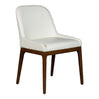 Chaise de salle à manger rembourrée en cuir et bois de chêne teinte noyer - Ann