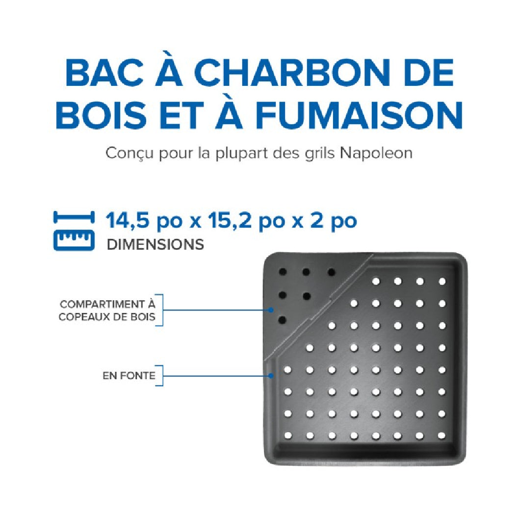 Bac à charbon de bois/fumaison en fonte