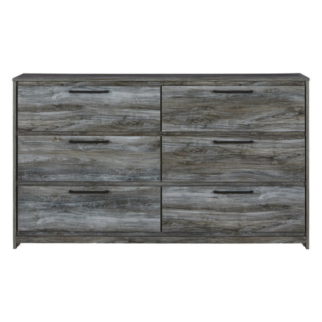 Bureau à 6 tiroirs en bois et placage gris - Baystorm