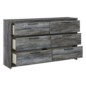 Bureau à 6 tiroirs en bois et placage gris - Baystorm