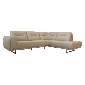 Sectionnel aspect cuir beige pâle avec chaise longue - KT-002-3(1A)