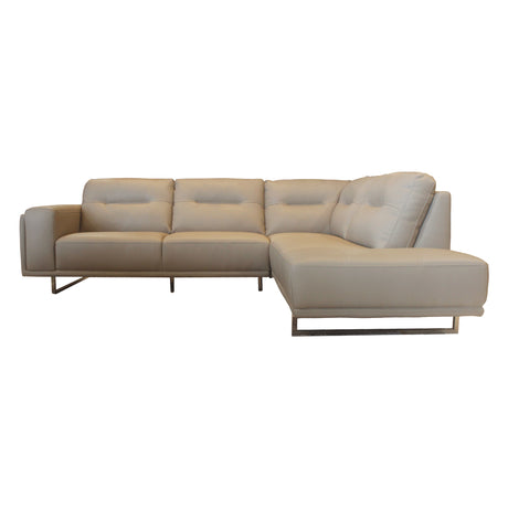 Sectionnel aspect cuir beige pâle avec chaise longue - KT-002-3(1A)