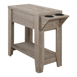 Table d'appoint en MDF/stratifié avec 1 tiroir et double porte-gobelet - I 3197-3198