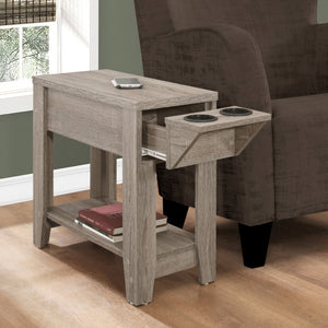 Table d'appoint en MDF/stratifié avec 1 tiroir et double porte-gobelet - I 3197-3198