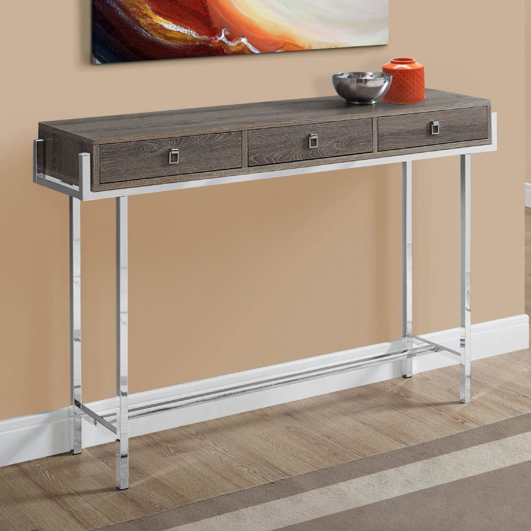 Table console en stratifié et métal avec 3 tiroirs - I 3297-3299
