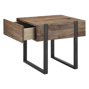Table de bout Prescott en bois et en fer vieilli