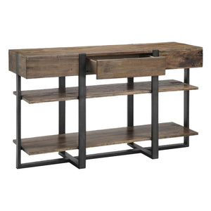 Table console Prescott en bois et en fer vieilli