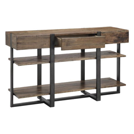 Table console Prescott en bois et en fer vieilli