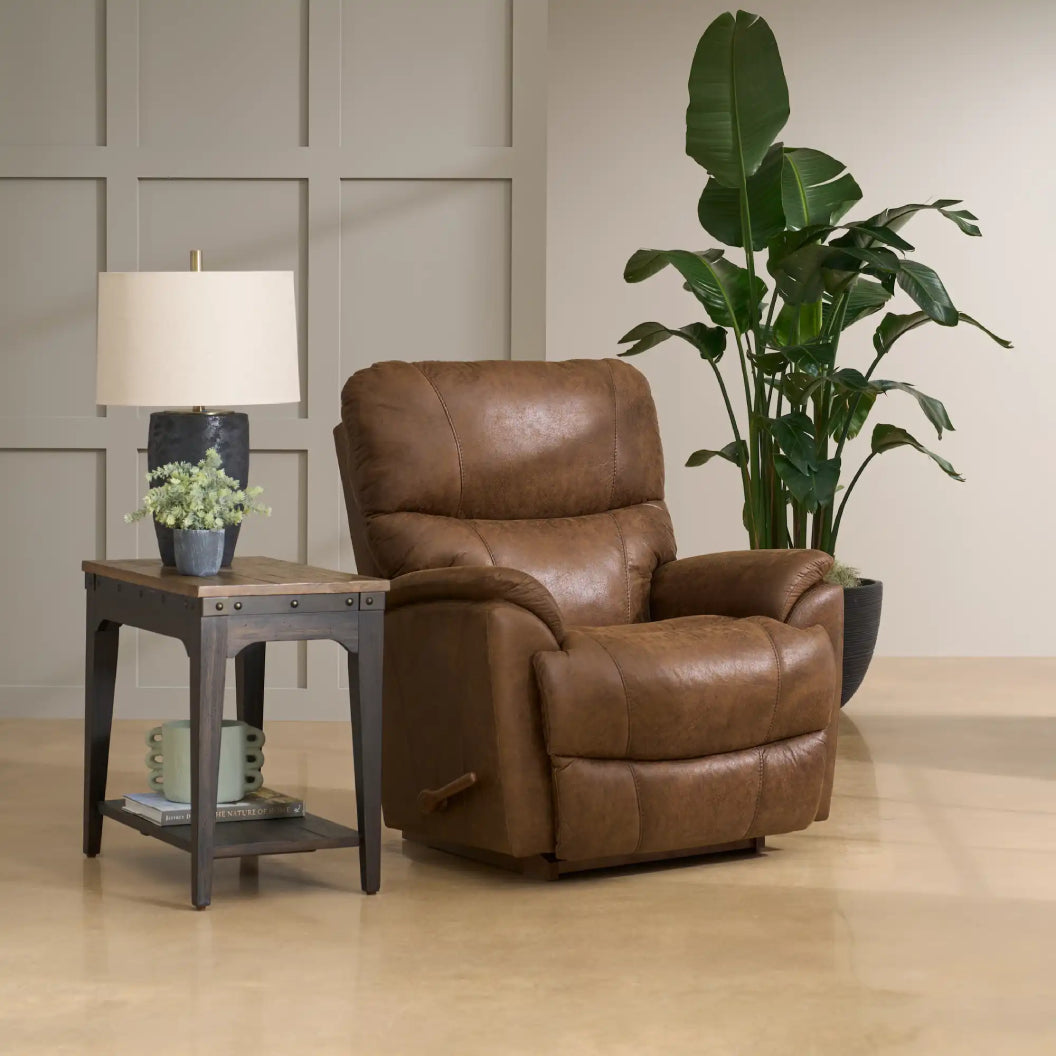 Fauteuil berçant et inclinable aspect cuir noir - Trouper