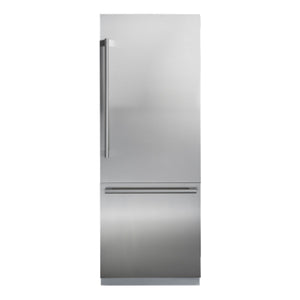 Réfrigérateur encastré congélateur bas Inox 30po
