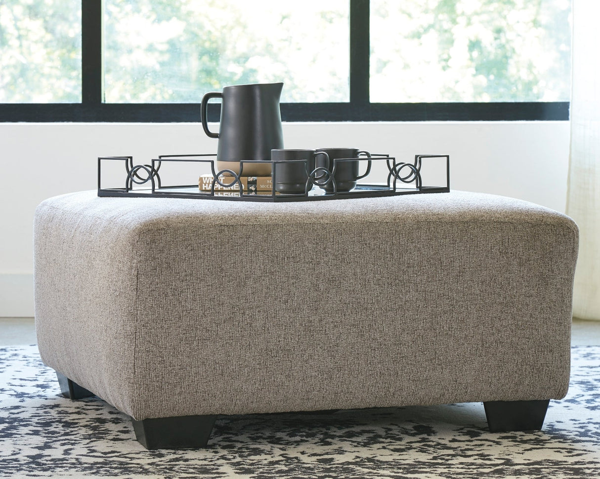 Ottoman surdimensionné Ballinasloe en tissu gris