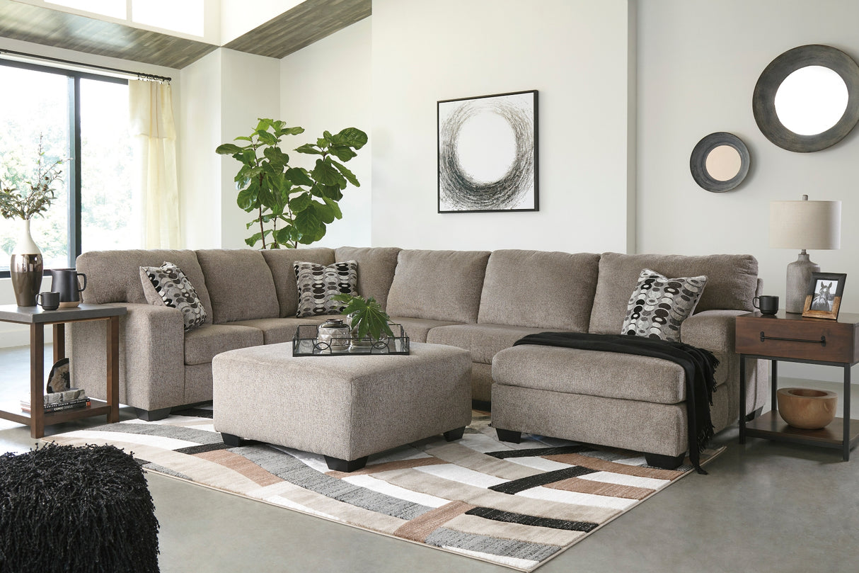 Ottoman surdimensionné Ballinasloe en tissu gris