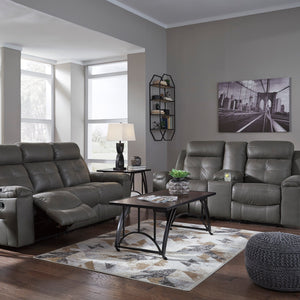 Causeuse en tissu gris foncé inclinable avec console - Jesolo