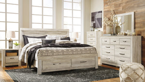Commode à 5 tiroirs en bois et placage blanc