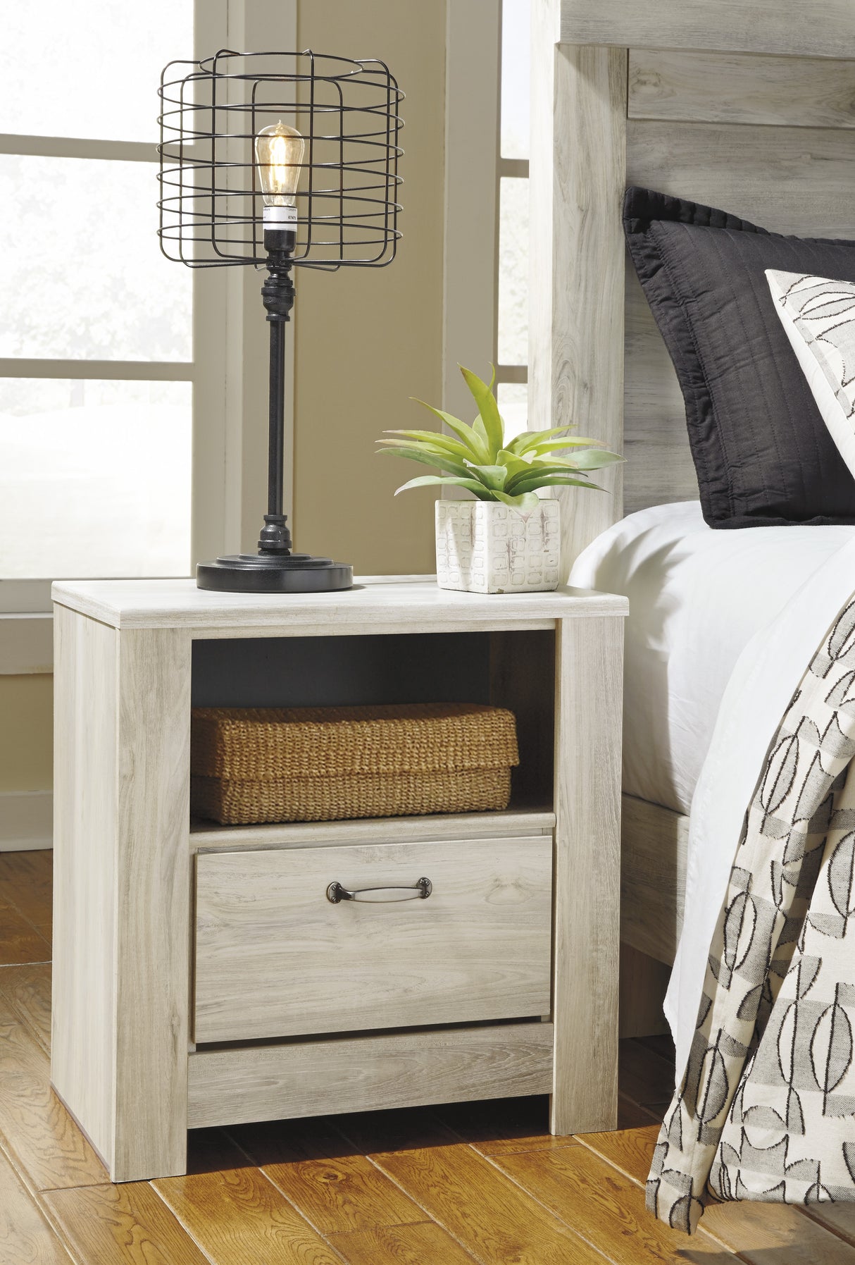 Table de chevet Blanc en bois - Bellaby