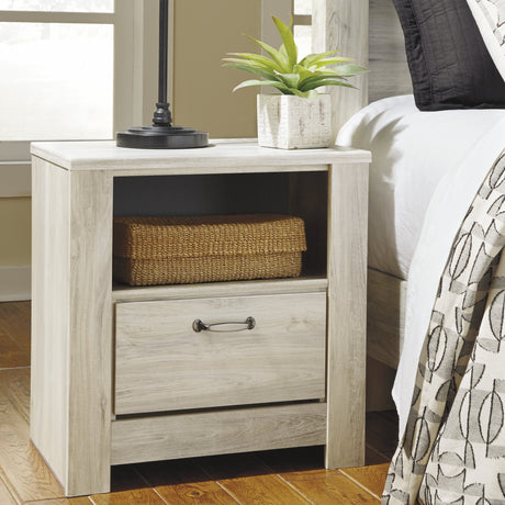 Table de chevet à 1 tiroir en bois/placage blanc - Bellaby