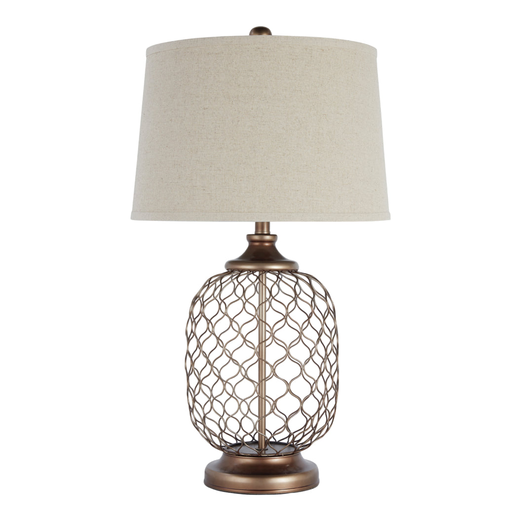 Lampe de table en métal doré 30 po. - Sanzia