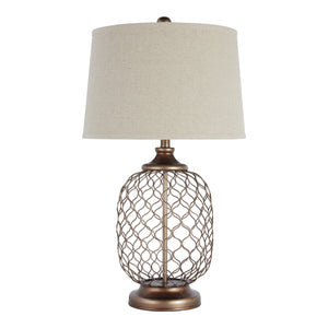 Lampe de table en métal doré 30 po. - Sanzia