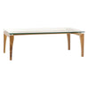 Table basse en verre et bois de noyer ou merisier naturel - Ima