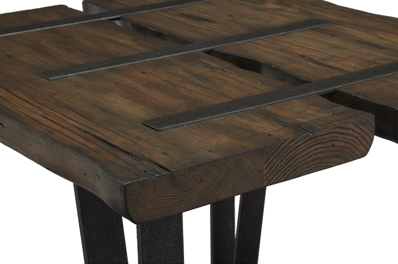 Table de bout Darthmouth en bois rustique et métal