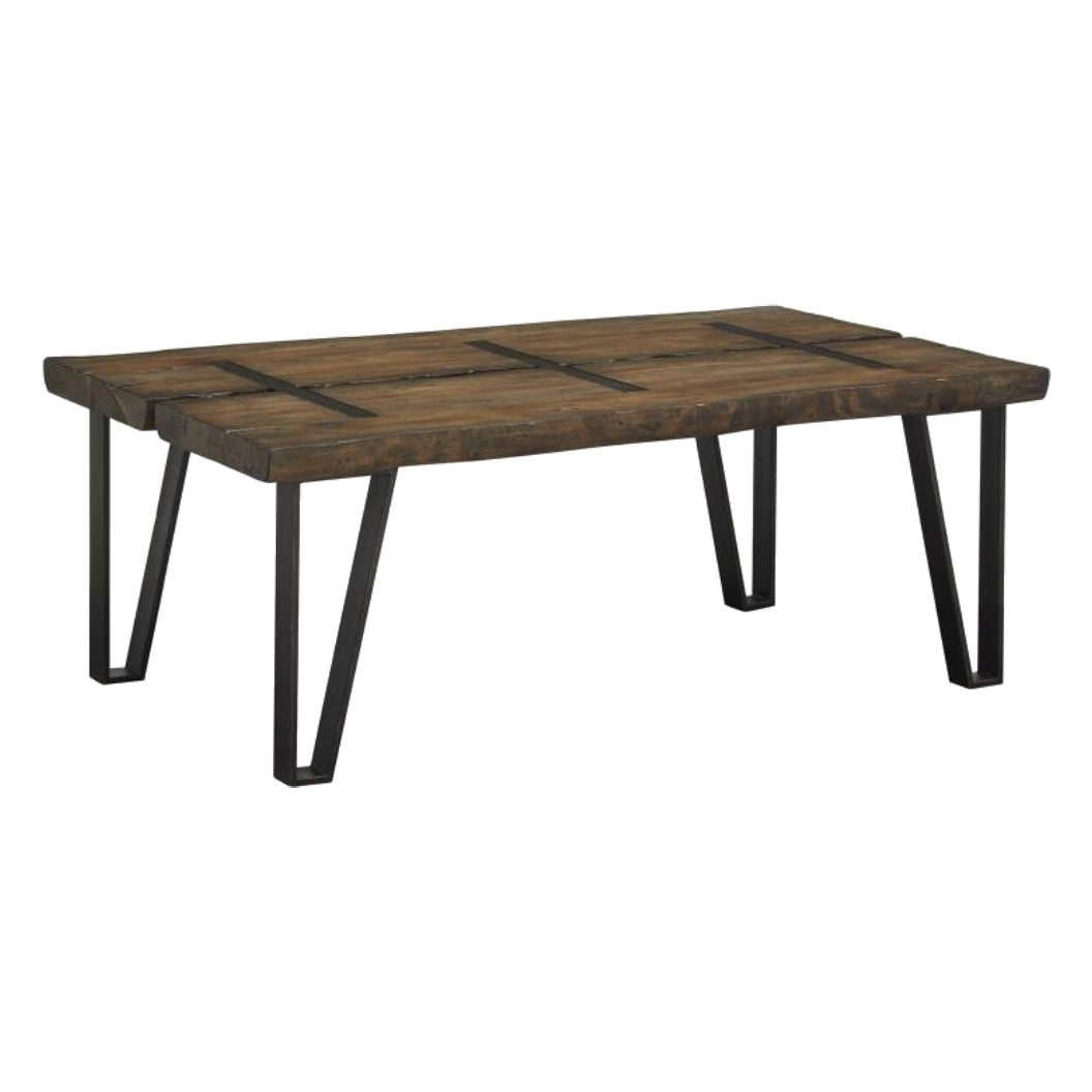 Table basse Darthmouth en bois rustique et métal