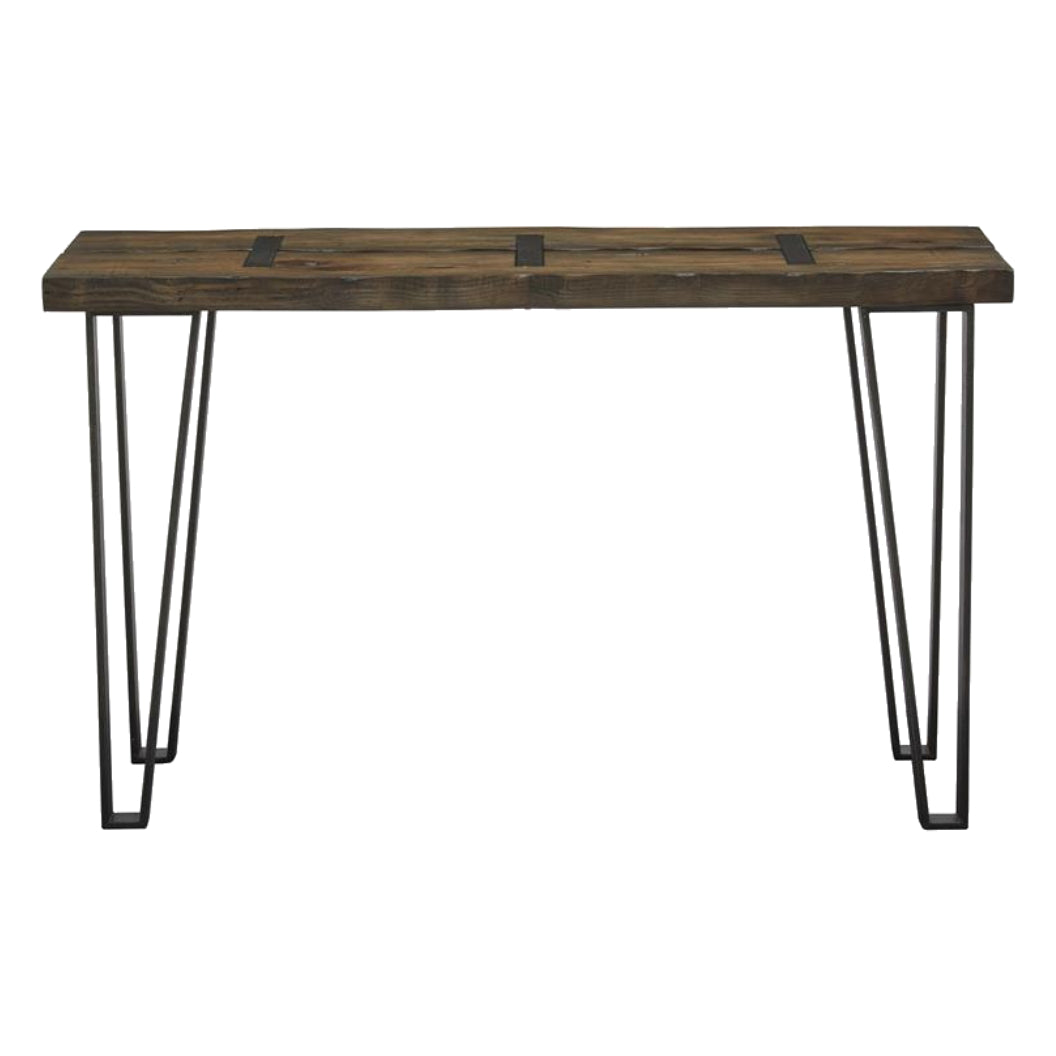 Table console Darthmouth en bois rustique et métal