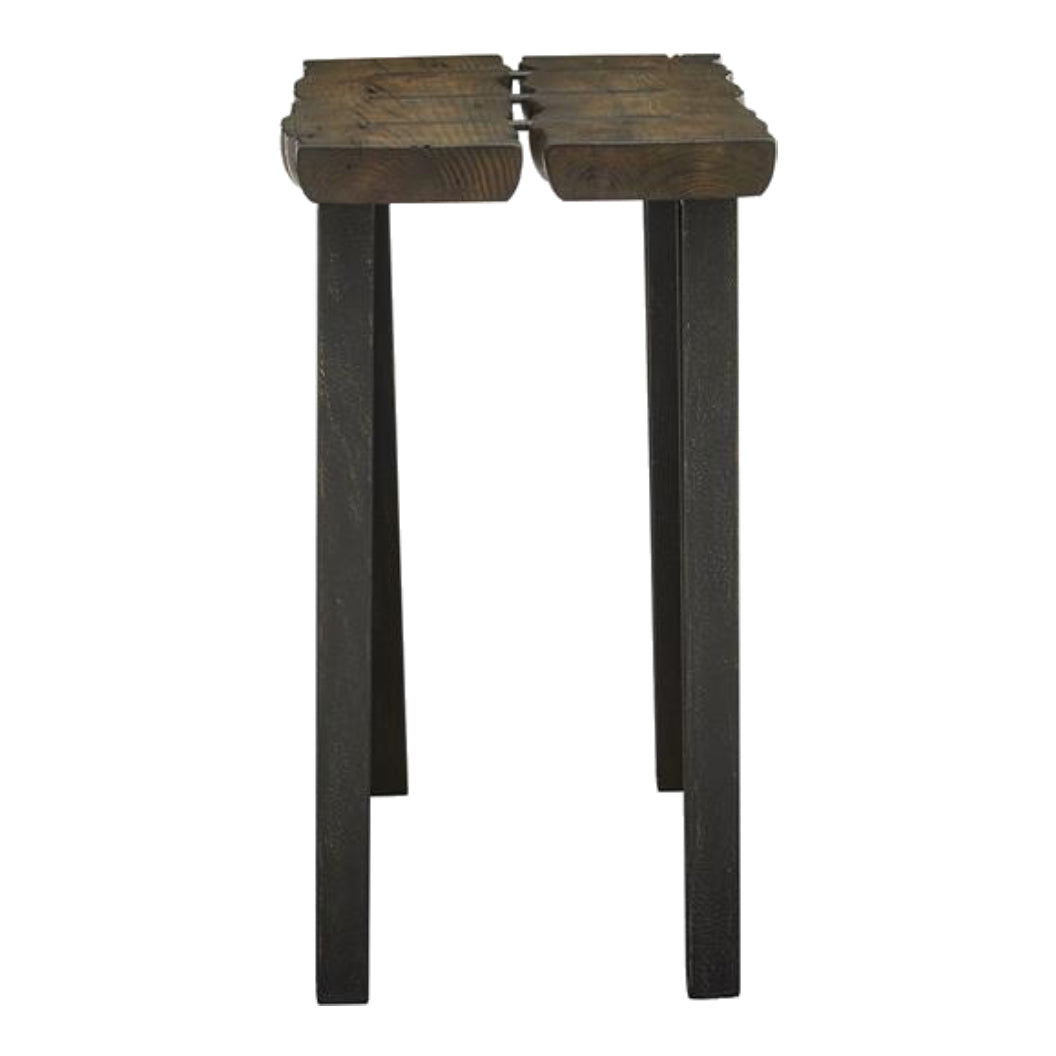 Table console Darthmouth en bois rustique et métal