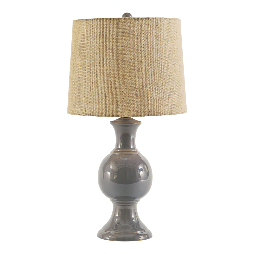 Lampe de table en céramique émaillée grise 25 po. - Magdalia