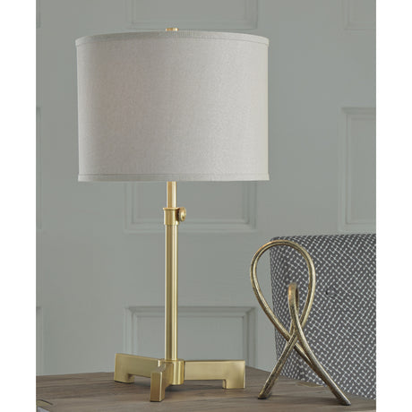 Lampe de table en métal doré 33 po. - Laurinda