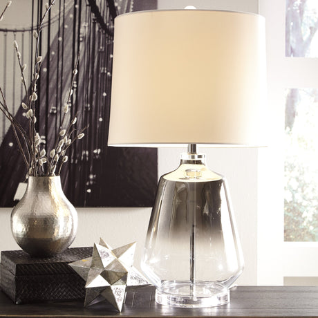 Lampe de table en verre argenté 28 po. Jaslyn