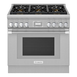 Cuisinière au gaz 36 po, 5,1 pi³ Inox avec Brûleurs Star™, QuickClean™ et Wi-Fi - Pro Harmony®