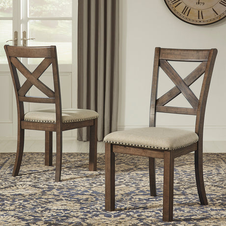Ensemble de 2 chaises de salle à manger en bois brun - Moriville