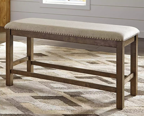 Banc de comptoir Moriville en tissu beige