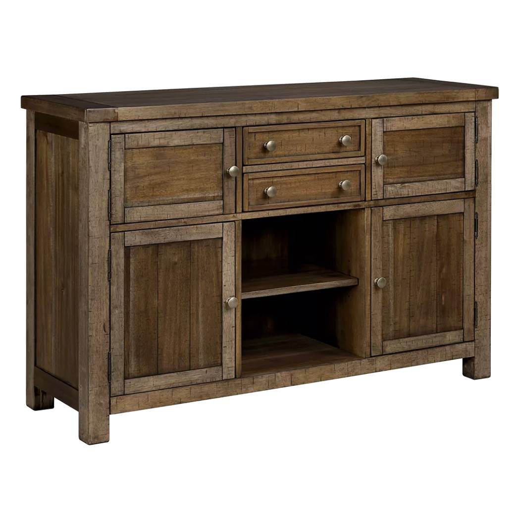 Buffet en bois brun avec 2 tiroirs et 4 portes - Moriville
