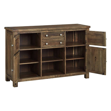 Buffet en bois brun avec 2 tiroirs et 4 portes - Moriville