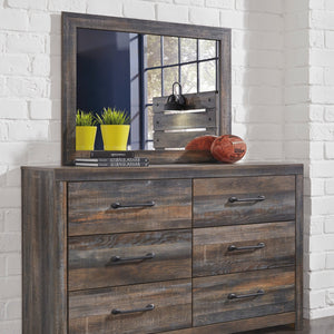 Miroir de bureau en bois/MDF multi gris - Drystan