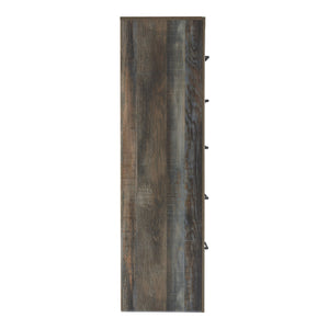 Commode à 5 tiroirs en bois et placage multi gris