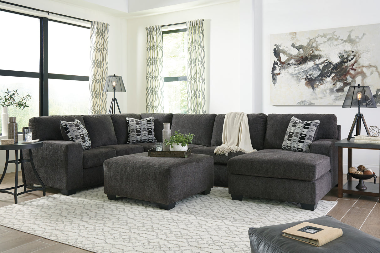 Ottoman surdimensionné Ballinasloe en tissu gris