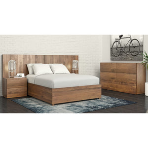 Table de chevet en bois de noyer fumé avec 2 tiroirs - Ora