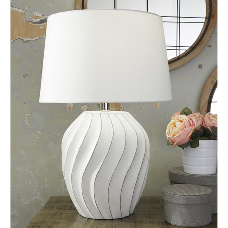 Lampe de table en papier composite blanc 23 po. - Hidago