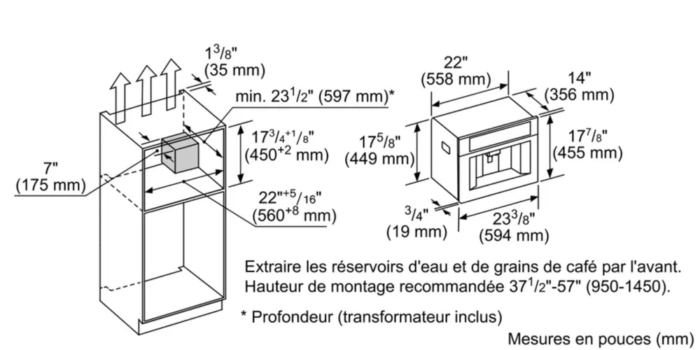 Machine espresso tout automatique encastrable - Masterpiece