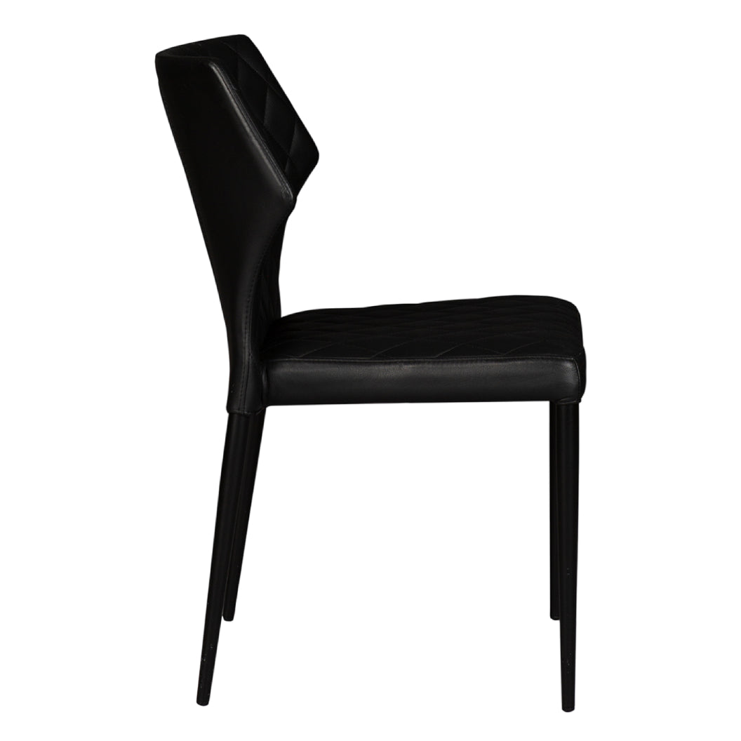 Chaise de salle à manger rembourrée en cuir matelassé - Gabriella