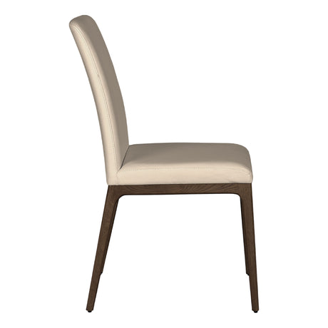 Chaise de salle à manger rembourrée en cuir avec base espresso - Lucia