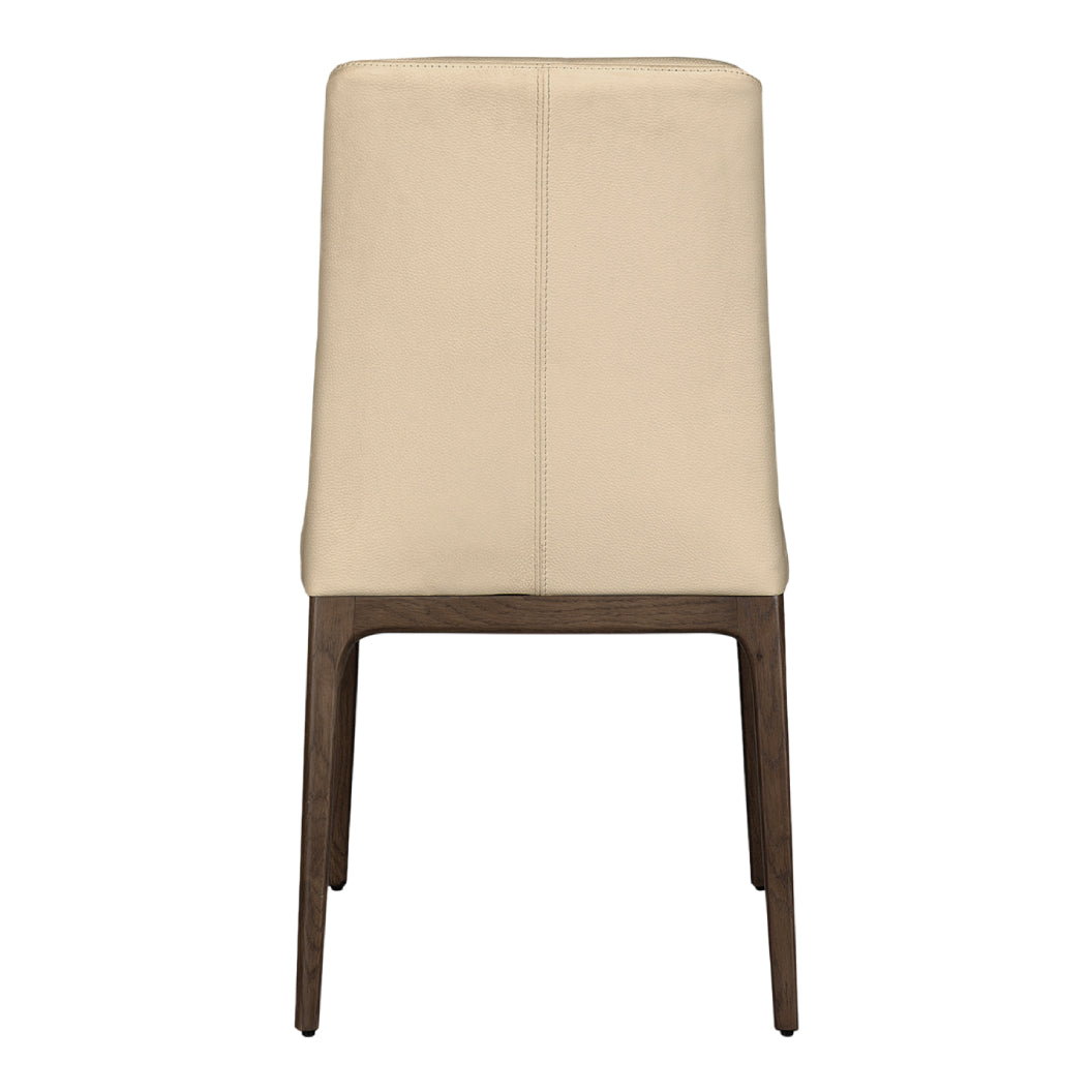 Chaise de salle à manger rembourrée en cuir avec base espresso - Lucia
