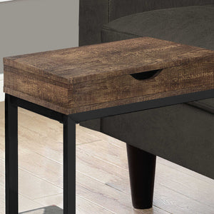 Table d'appoint en MDF/stratifié et métal noir avec 1 tiroir - I 3406-3407